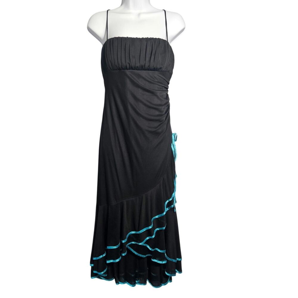 City Triangles Vtg Y2K Assymetric Fairy Emo Whimsygoth Tiered Ruffle Midi Sz 16
